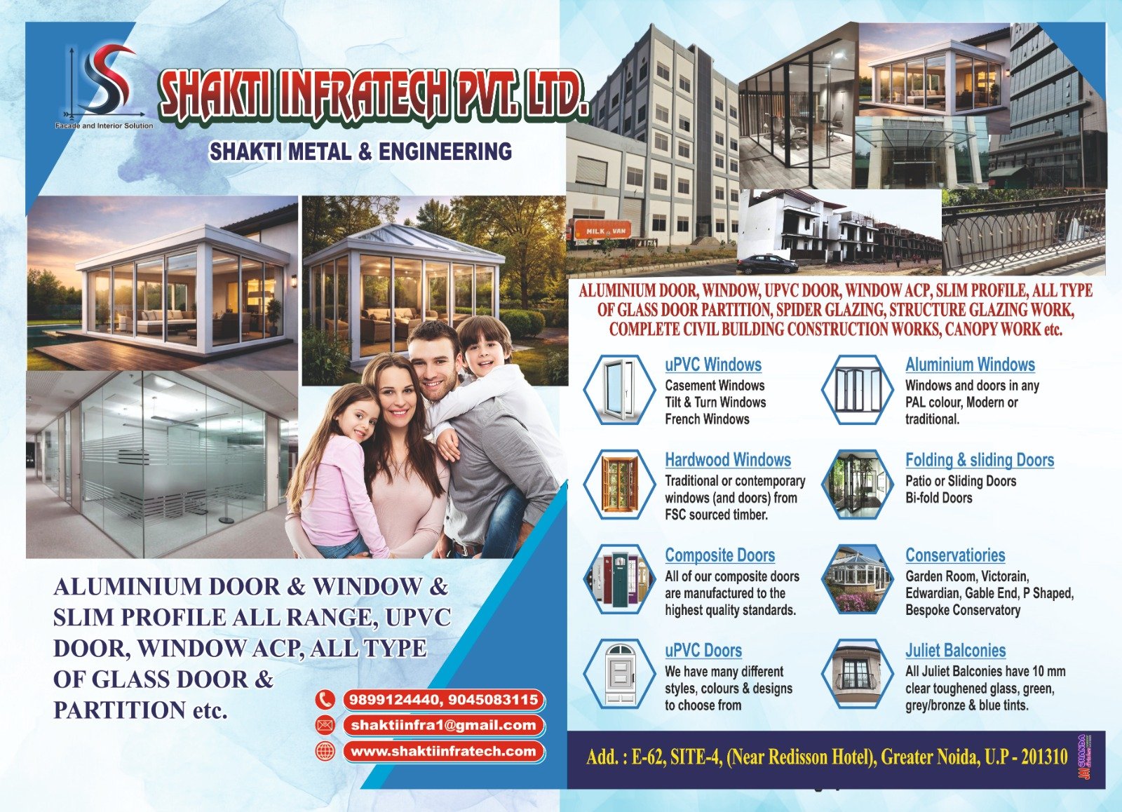 Shakti Infratech (P) Ltd. - Aluminium Door, Window, uPVC, Facade Glazing, Construction
